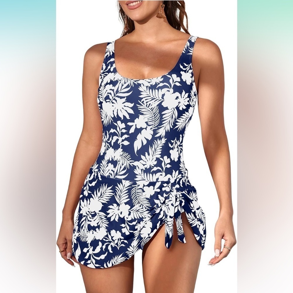 🆕 Women Tummy Control Swimdress Skirt Bathing Suit